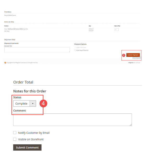 การจัดการคำสั่งซื้อ Magento 2