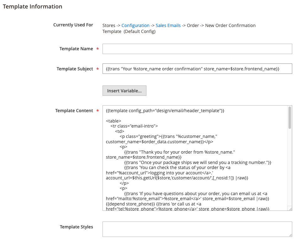 วิธีการแก้ไข Template Email